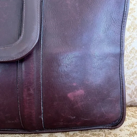 Vintage COACH Attache Burgundy New York City Leather Briefcase Portfolio 5060